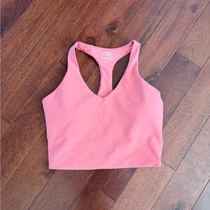 ABERCROMBIE YPB SculptLUX Pink Racerback V-Neck Sports Bra Crop Top